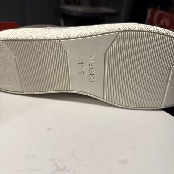 Nisolo Beto Go-To Court Sneaker Leather Grey Men's Size 11.5 - Picture 8 of 8